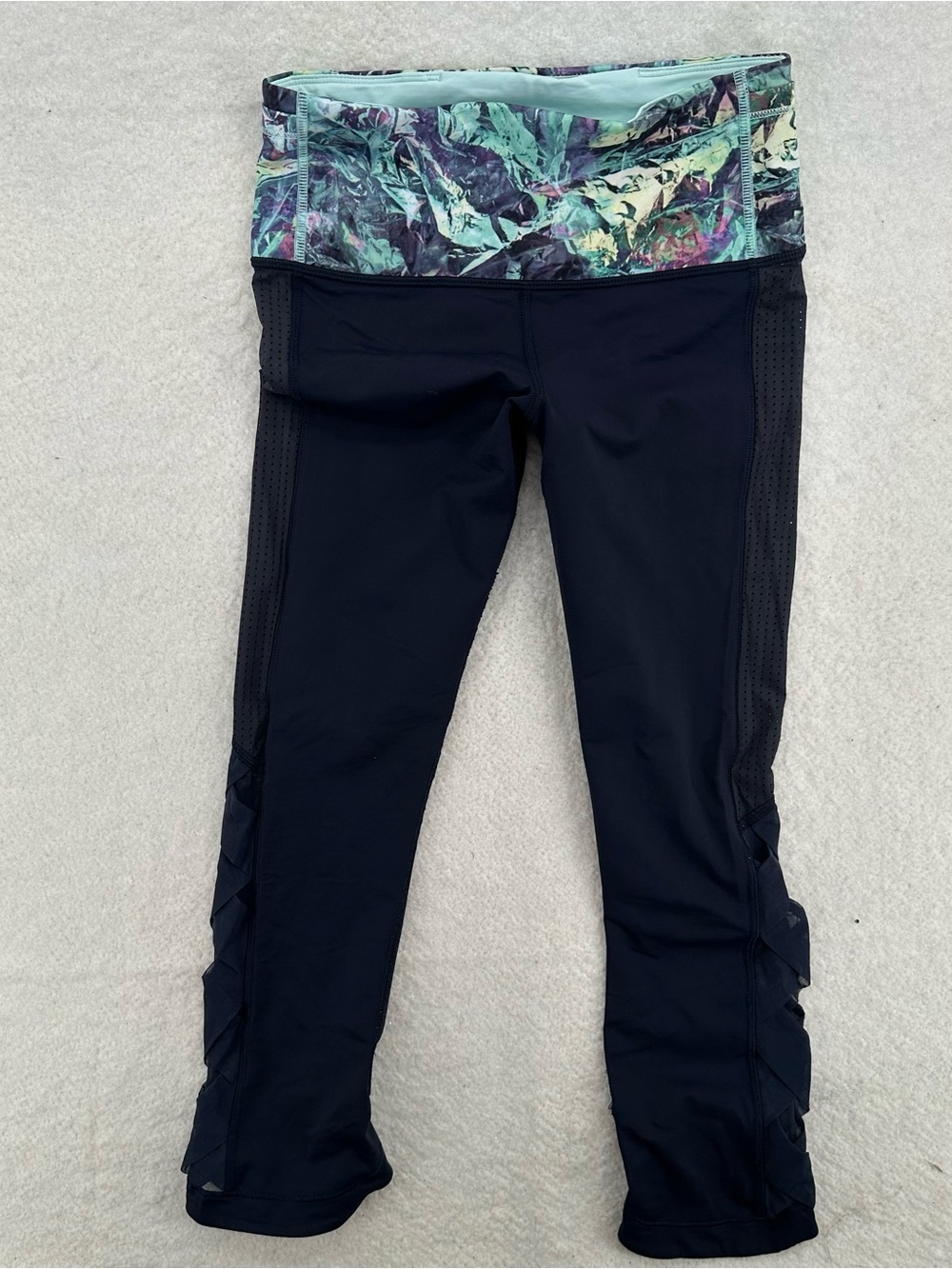 Lululemon Camo Style Capri Leggings in Navy